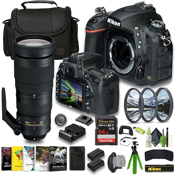 Nikon D750 FX-Format DSLR Camera with 200-500mm Lens Bundle | For Photography & Video + 64GB Memory Card + More