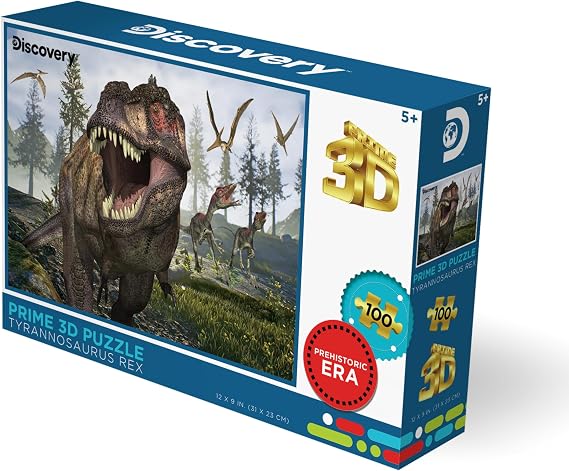 PRIME 3D Dinosaur, 100-Piece 3D Jigsaw Puzzle, 12x9"