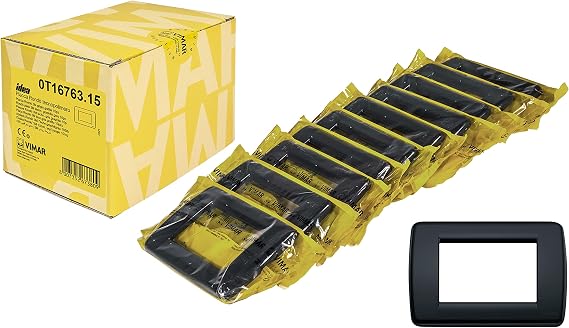 Vimar Idea 0T16763.15 Rondò 3 Modules Technopolymer Pack of 10 Graphite Grey