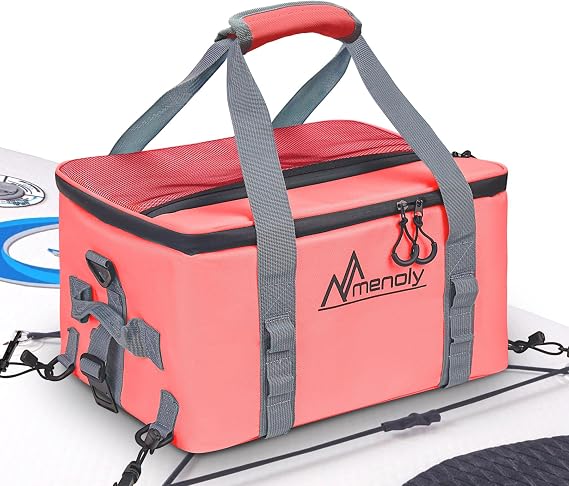 MENOLY Paddle Board Accessories Cooler, 25L Sup Kayak Deck Cooler Bag Fit 30 Cans with Bottle Opener, Adjustable Strap for Paddleboarding, Kayaking, Camping
