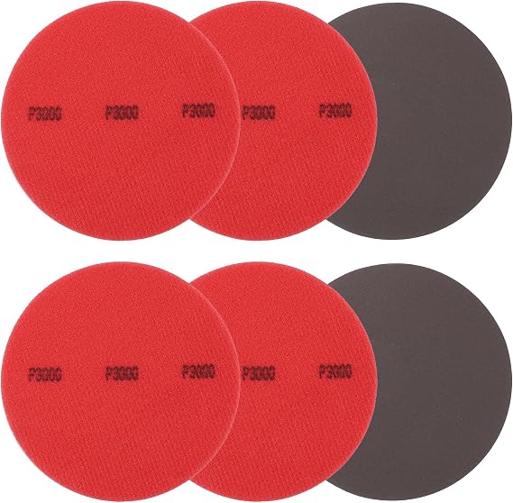 Bowling Ball Sanding Pads, Hook and Loop Sanding Sponge Discs - Fitting for (Bowling Ball Polisher - Orbital Sander - Resurfacing) Grit 3000 & 5 Inch & 6 Pack