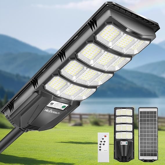 Solar Lights Outdoor, 16000LM-6000K LED Solar Lights Outdoor Waterproof, Solar Flood Lights Outdoor with Motion Sensor and Remote Control, Solar Street Light Dusk to Dawn 2-Pack