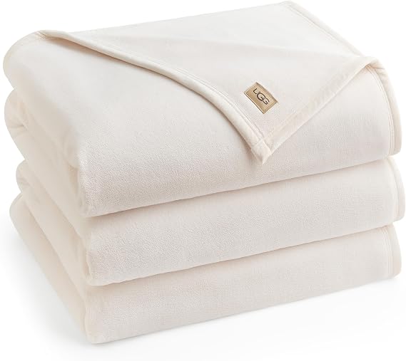 UGG Coco King Bed Blanket, Ultra Soft Fleece Blanket, 110" x 92", Off-White | Fits King and California King Beds, All Season Bedding, Bedroom Decor, Gifts for Women and Men, Bedding Essentials
