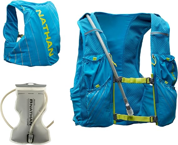 Nathan Men's Pinnacle Race Vest 12L Hydration Pack, 1.6L Water Bladder, Running Vest, Water-Resistant Pockets, Lightweight & Moisture Wicking