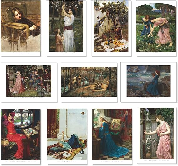 Waterhouse Greeting Cards (30 Cards) 5.6x4 Inches Blank Postcard Set