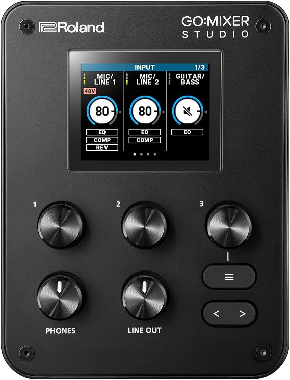 Roland GO:MIXER STUDIO | Portable Multi-Channel Mixer & Audio Interface | Perfect for Content Creators & Musicians | Studio-Grade Audio Quality | Onboard FX | Content Creators and Musicians, Studio-Grade Audio Quality, Onboard FX