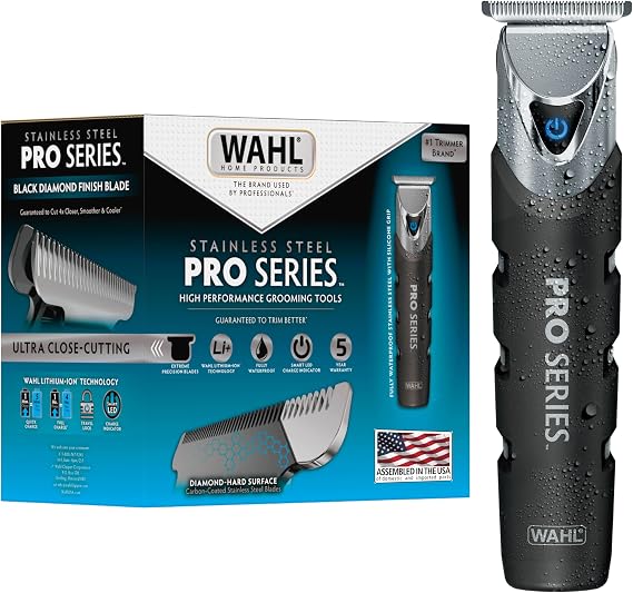 Wahl USA Pro Series Stainless Steel Cordless USB Beard Trimmer for Men
