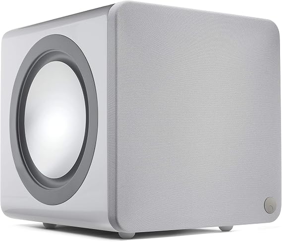 Cambridge Audio Minx X201-200 Watt Active Subwoofer Featuring Twin Auxiliary Bass Drivers y Adjustable Sound - White