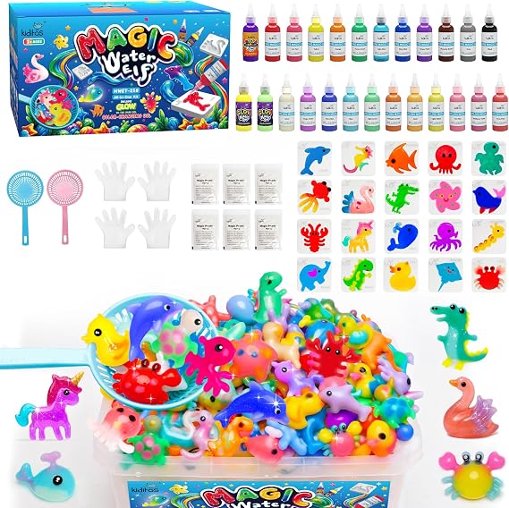 Kiditos Magic Water Elf Toy Kit,Squishies for Kids, DIY Sensory Craft Kit