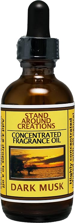Concentrated Fragrance Oil - Dark Musk: Sultry Amber Notes Embrace Silky Sandalwood w/Tender Musk. Infused w/Essential Oils.(2 fl.oz.)
