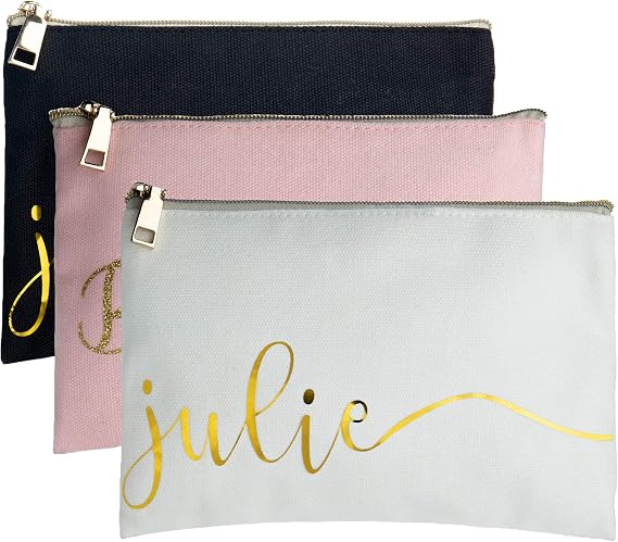 Personalized Makeup Bag, Custom Name Survival Bags, Travel Makeup Pouch for Wedding, Birthday, Mother's Day Gifts