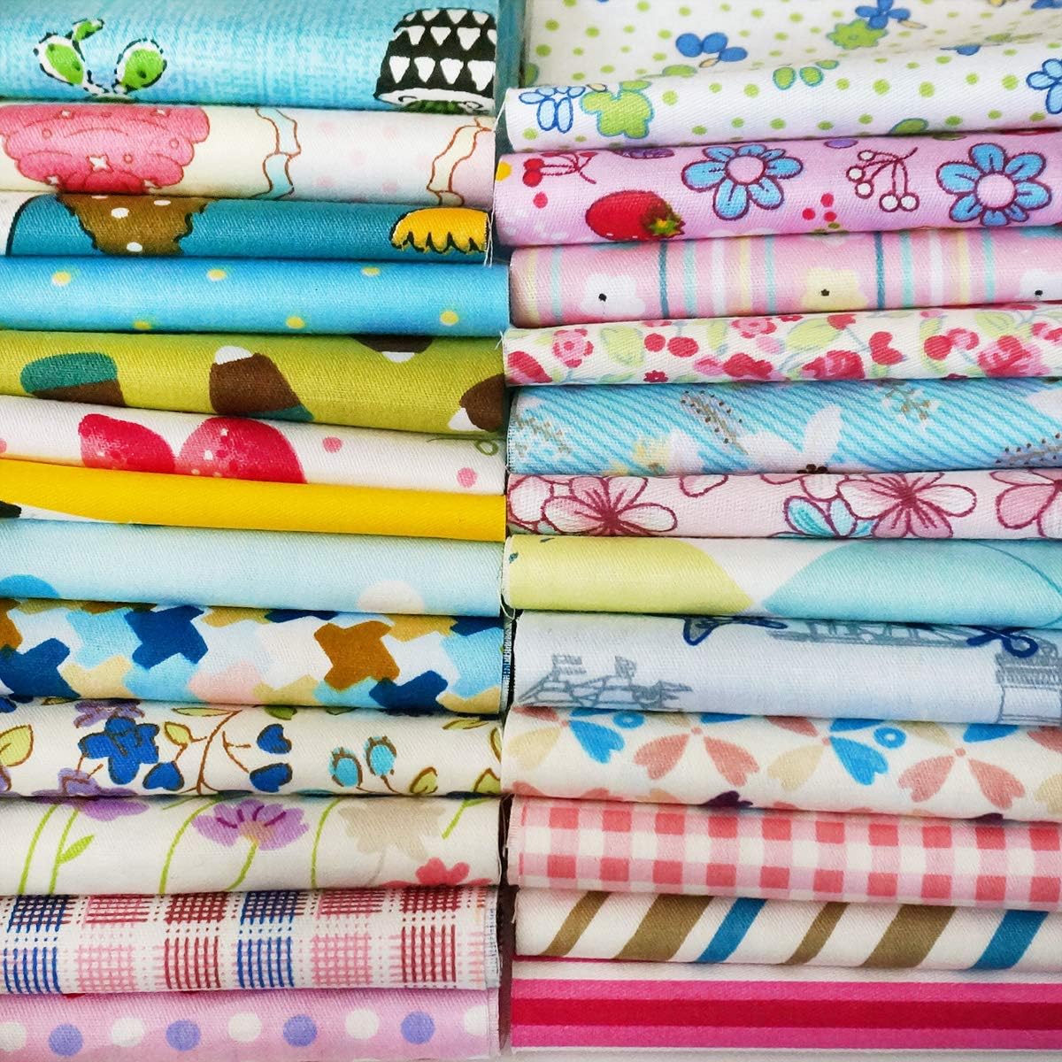 Misscrafts 25pcs 12" x 12" (30cm x 30cm) Cotton Craft Fabric Bundle Squares Patchwork Pre-Cut Quilt Squares for DIY Sewing Scrapbooking Quilting Dot Pattern