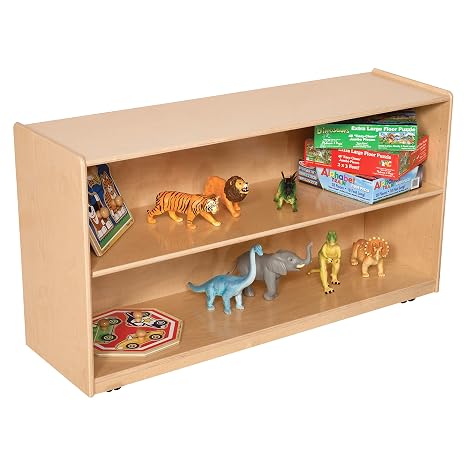 Wood Designs Adjustable Shelf Storage Wooden Classroom Bookcase with Adjustable Shelves