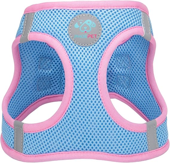 PHOEPET Step-in Dog Harness, Reflective Adjustable Mesh Puppy Vest