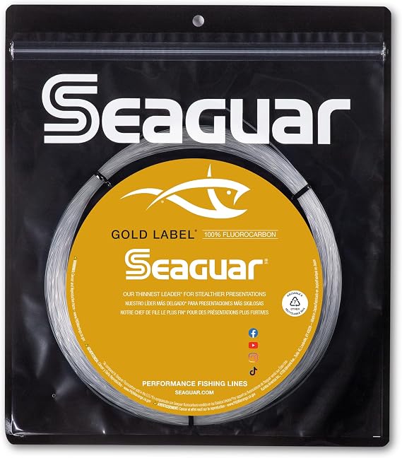 Seaguar Gold Label Big Game 100% Fluorocarbon Fishing Line Leader, 25 Yards, Multiple Weight Limits