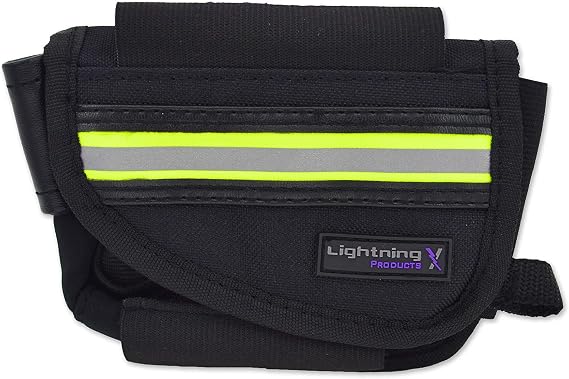 Lightning X Products New Improved Design & Clip EMS First Responder Hip Pouch with Reflective & Belt Clip - Black