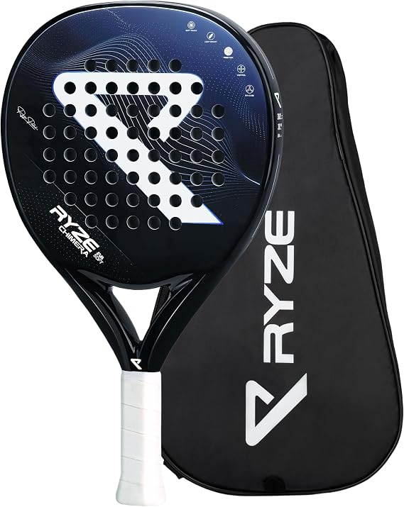 RYZE CHIMERA Padel Racket in 100% Carbon Fiber - Max Control + Precision - Paddle Racket for Adults & Beginners - EVA-15 Flex Foam - 360g Light & Durable - Paddle Tennis Racket + Free Cover Included
