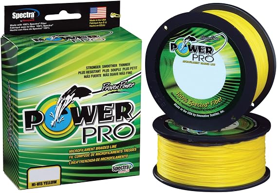 PowerPro Spectra Fiber Braided Fishing Line, Hi-Vis Yellow, 150YD/8LB, 21100080150Y