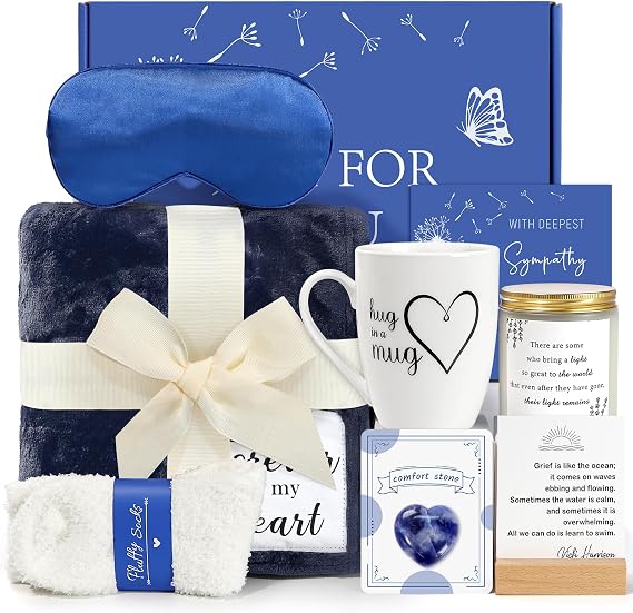 Condolences Gift For Loss, Sympathy Gift Baskets Bereavement Grief Gift Ideas for Loved One Father Mother Husband Sister Friend, Sorry For Your Loss Gifts, Grieving Self Care Package For Women Men