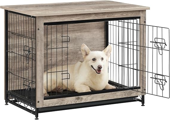 Feandrea 32.5" Dog Crate Furniture, Indoor Dog Kennel Side End Table