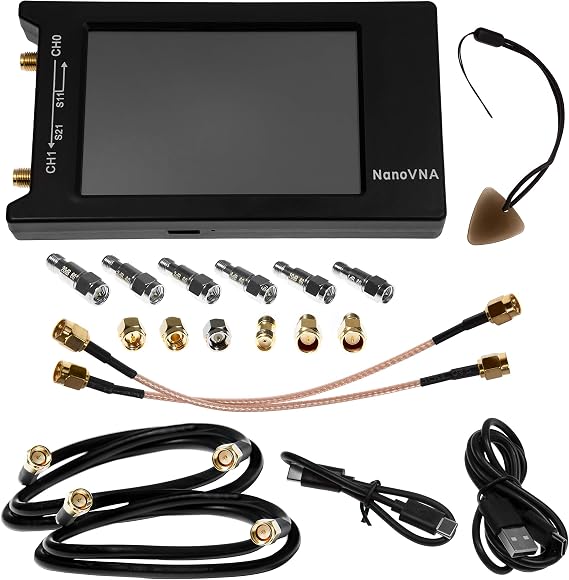 Nooelec NanoVNA-H 4 Premium Bundle - Vector Network Analyzer Kit from Authorized Distributor with 50kHz-1.5GHz+ Portable VNA (4" LCD), EMI Shielding, Calibration Kit, 6pc Attenuator Kit and Much More!