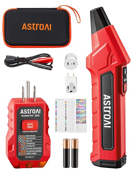 AstroAI Circuit Breaker Finder Tool with GFCI Outlet Tester for 90120V AC