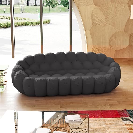 WJShome Clound Sofa Couch,98'' Modern Sofas for Living Room, 3 Seater Lazy Floor Sofa, Large Bean Bag Chair,Deep Seat Floor Sofas Chair Lounge for Office, Apartment(Dark Gray)
