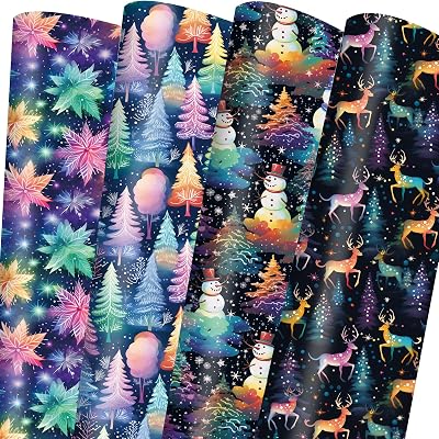Vnaaem Reversible Afican American Christmas Wrapping Paper for Men Women - Black Santa & Bufflao Plaid Pattern Gift Wrap for Holiday Birthday, Party, Baby Shower (Afican American Xmas, 17 In X 16.5 Ft)