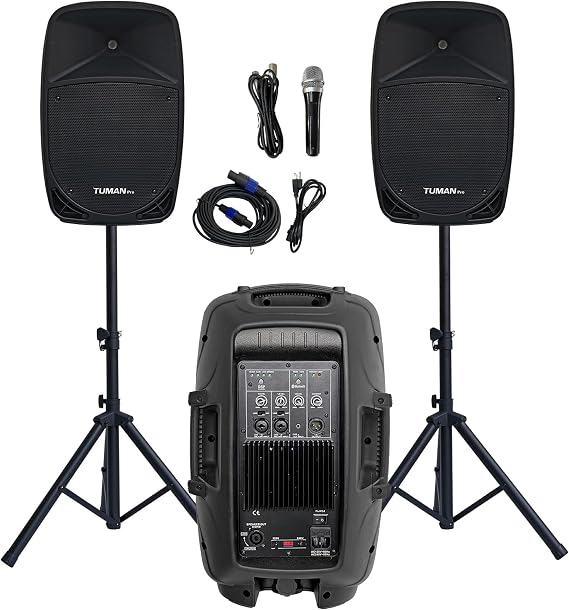 Dual 10 Inch 1200W High Powered PA Speaker System
