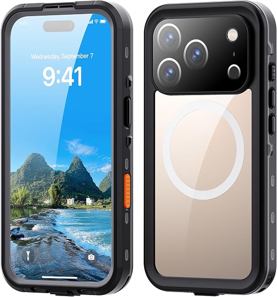 Waterproof Case for iPhone 17 Pro, IP68 & MagSafe Compatible, Black