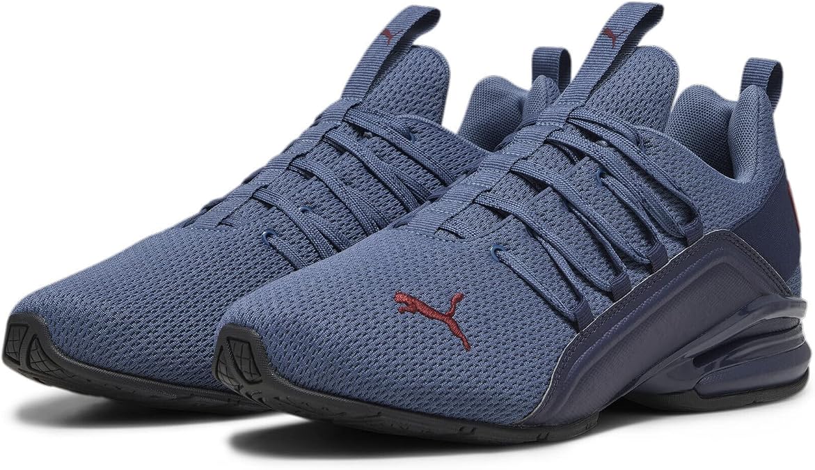 PUMA Men's Axelion Refresh Running Shoes 42.5 Navy Inky Blue Dark Jasper Red