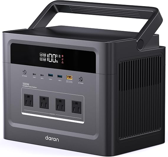 Portable Power Station 2000W Surge, 960Wh Solar Generator w/4 AC Outlets, 100W PD Fast Charing, LiFePO4 Battery Backup for Road Trip, Off-Grid, Power Outage (Solar Panel Optional)