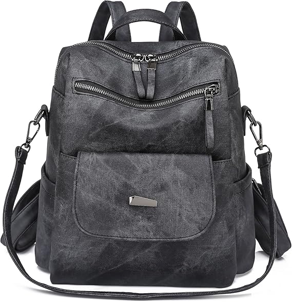 Women Backpack Waterproof Anti-Theft Lightweight PU Fashion Travel Multipurpose Convertible Purse Shoulder Bag Handbag Backpack