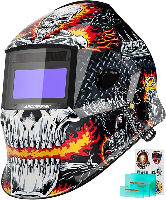 ARCCAPTAIN Welding Helmet Auto Darkening, 1/25000s Response, Shade 4/9-13