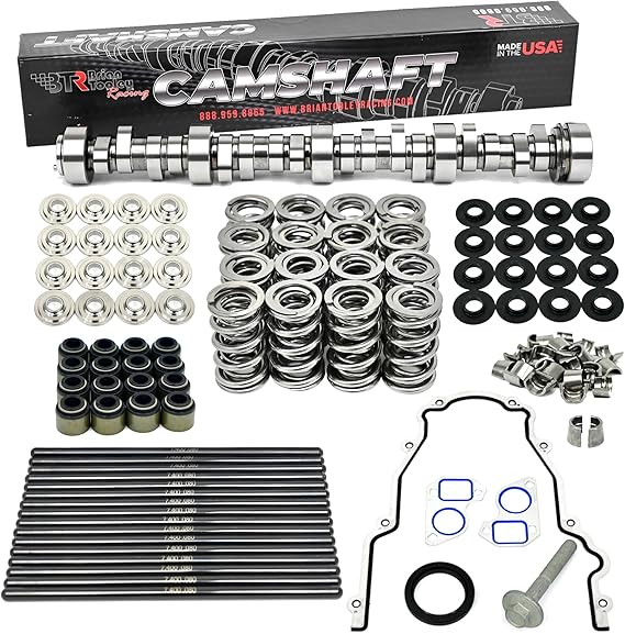 Brian Tooley Racing BTR LS3 Stage 2 Naturally Aspirated N/A Camshaft, LS Dual Valve Spring Kit (.660" Lift) with Titanium Retainers, 7.400" LS Chromoly Pushrods & Gasket Install Kit -Fits 6.0 6.2 L99