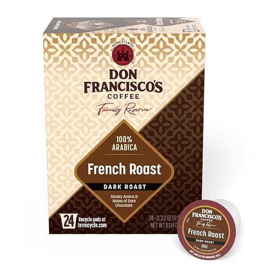 Don Francisco's French Roast Single Serve Coffee Pods, Dark Roast, 24ct