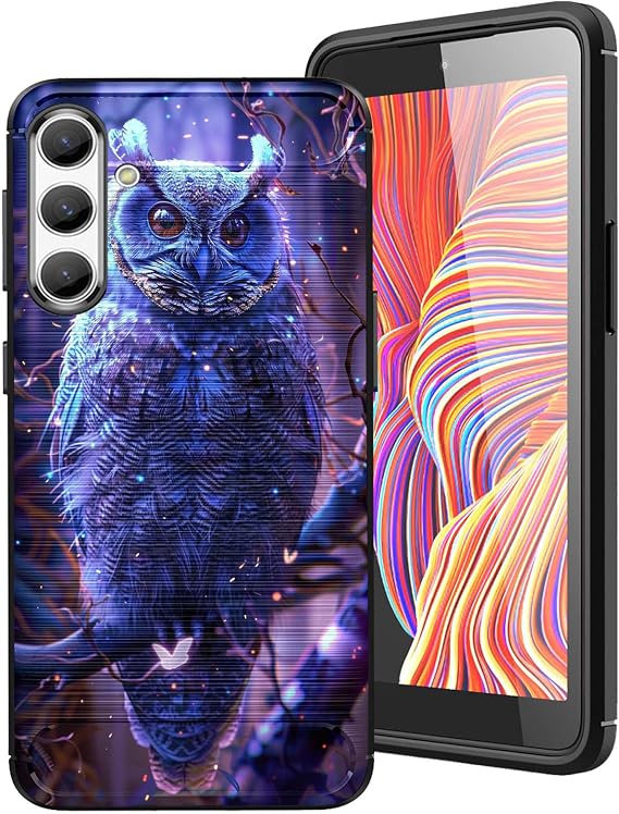 for Samsung Galaxy A15 5G Brushed Texture Case,Ultra-Thin and Soft TPU Phone Cover Designed for Samsung Galaxy A15 5G 6.5",Blue Owl