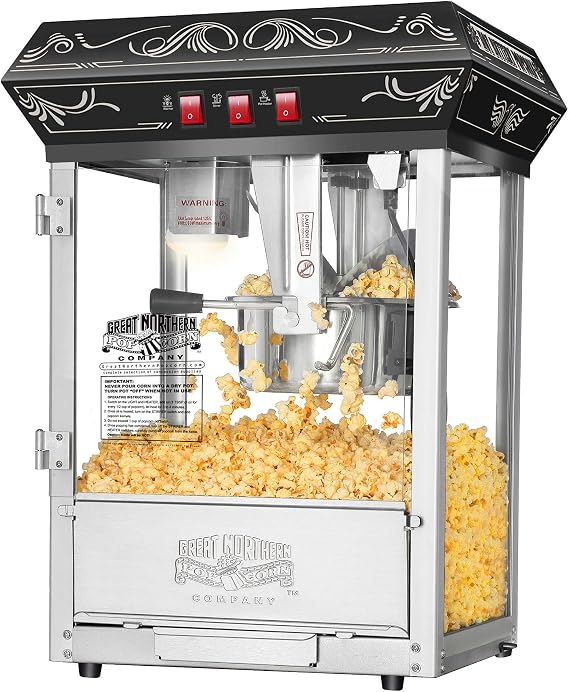 Great Northern Popcorn Good Time 8oz Popcorn Machine and Kernel Packs Black