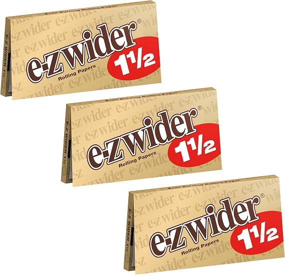 E-ZWIDER 1 1/2 Size Gold ROLLING PAPERS - 3 Pack Deal
