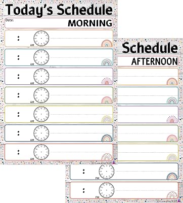 Boho Daily Schedule Charts- Laminated 14x19.5 – Dry Erase Classroom Posters and Decorations, Back to School Supplies, Teachers’ Posters for Preschool, Kindergarten, Elementary Classes, Homeschool