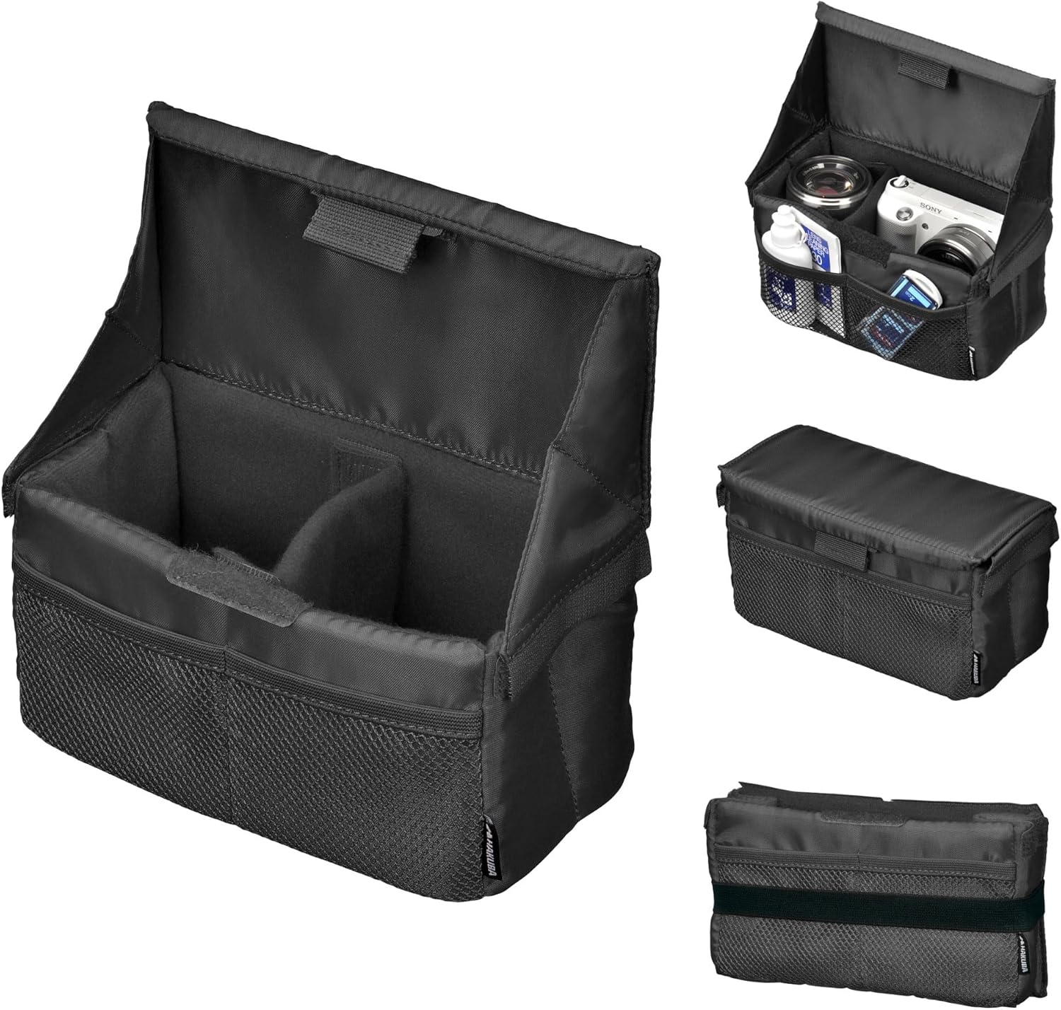 HAKUBA Folding Inner Softbox B Black Inner Bag Soft Bag Camera Bag Gadget Case with Divider Removable Lid Foldable When Not In Use KCS-38BBK 4977187336580