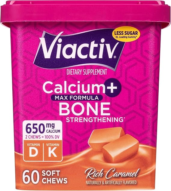 Viactiv Calcium + Vitamin D Supplement Soft Chews, 60 Count, Caramel