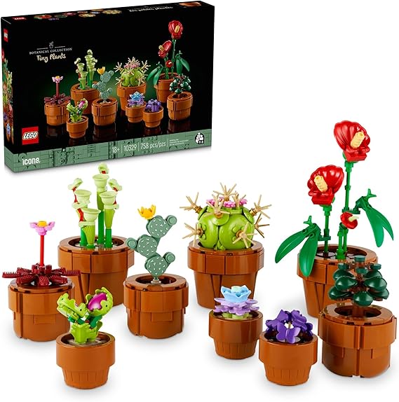 LEGO Botanicals Tiny Plants - Artificial, Fake Indoor Plant Building Set for Home, Kitchen, Desk Decoration, Adults Ages 18+ Gift for Birthdays - 10329