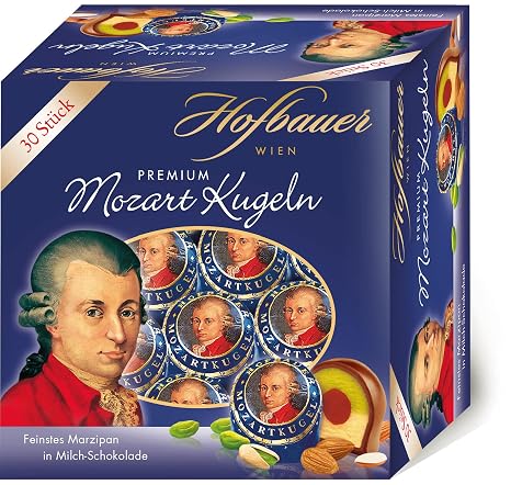 Hofbauer Wien Mozart Balls Milk Chocolate Box 600 g (Pack of 30)