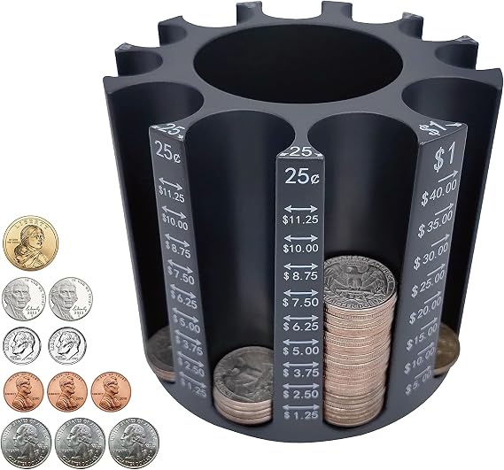 Byteen8 Coin Counter Coin Sorter + Pen Holder as Coin Bank for Adult & Kids