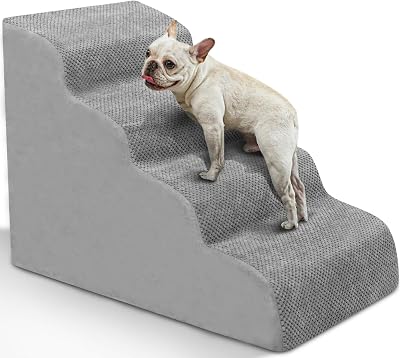 Heeyoo Dog Stairs for Small Dogs, High Density Foam Dog Ramp, Extra Wide Non-Slip Pet Steps for High Beds Or Couch, Soft Foam Doggie Ladder for Dogs Injured, Older Pets