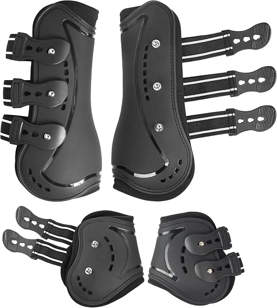 4/Pack Horse Jumping Boots, Open Front & Fetlock Boots for Jumping