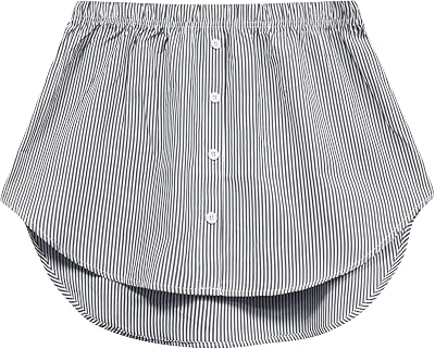 Vlazom Womens Shirt Extenders Button-Down Undershirt Skirt for Women, Layering Shirt Skirt S-XXL