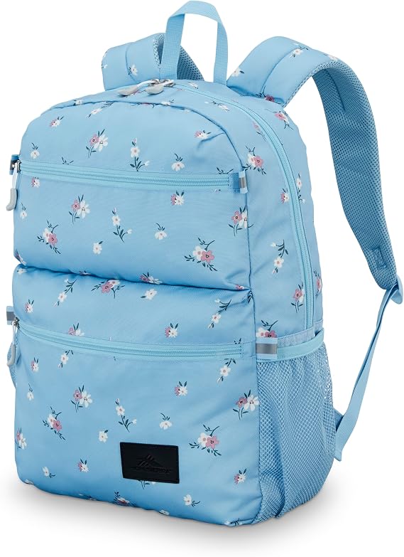 High Sierra Everclass Backpack - Travel or Work Laptop Bookbag with 360 Reflectivity, Dual Water Bottle Pockets & Fits Laptops Up To 15.6, One Size, Floral Blue