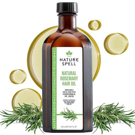 Nature Spell Rosemary Oil for Hair Growth, Pre-Diluted, 5.07 Fl Oz